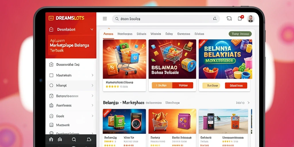Tampilan antarmuka utama DREAMSLOTS yang menarik dan fungsional.