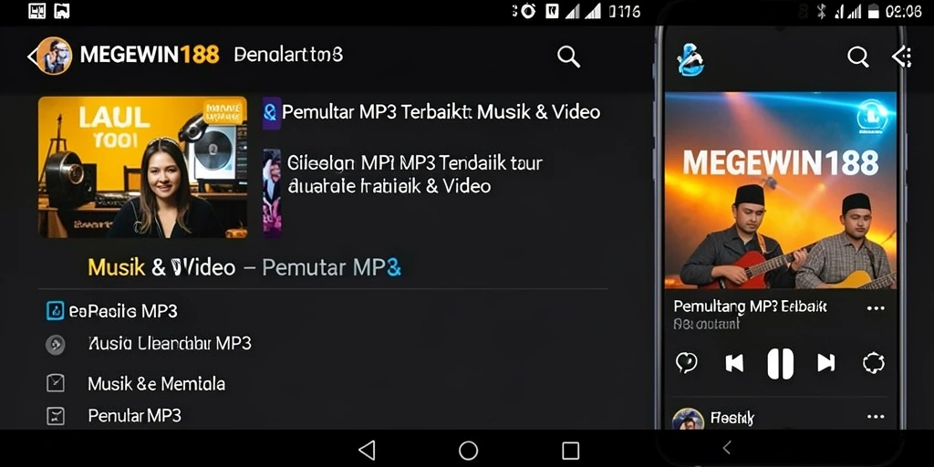 Antarmuka sederhana dan fungsional MEGEWIN188 untuk Pemutar MP3.