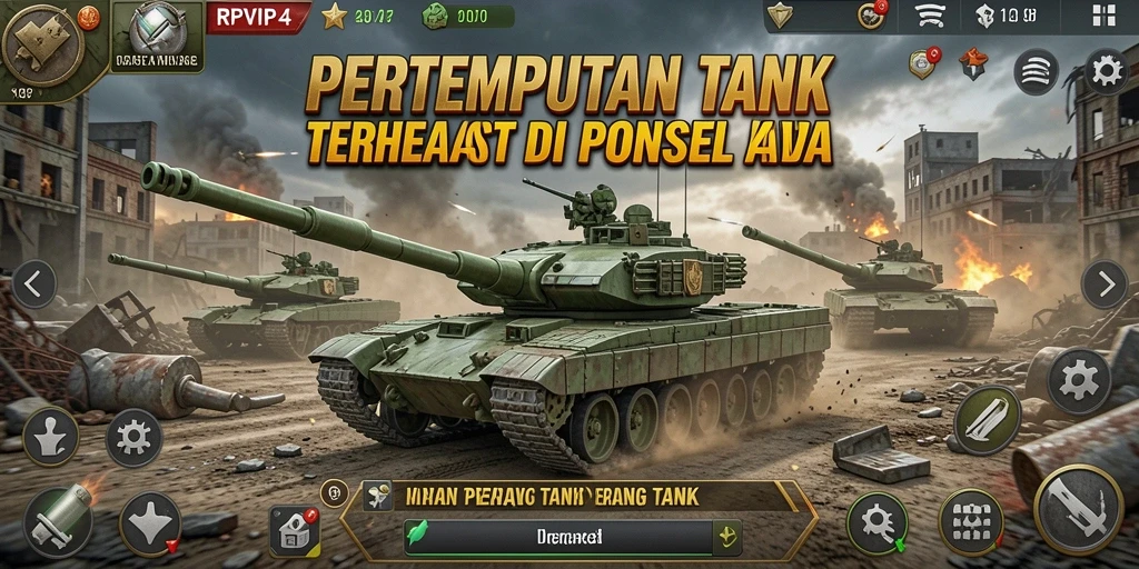 Tampilan antarmuka RPVIP4 yang epik dalam pertempuran tank.
