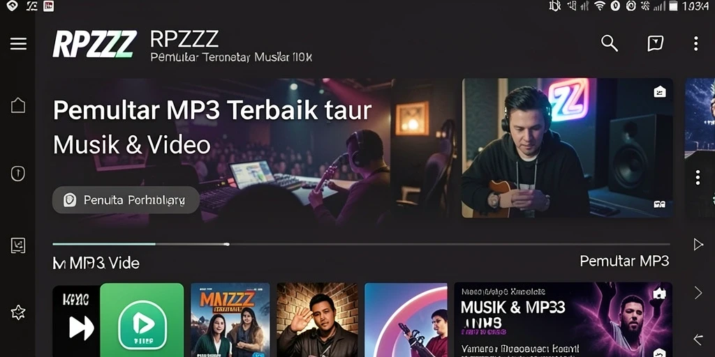 Antarmuka RPZZZ yang sederhana dan intuitif untuk pemutar MP3.