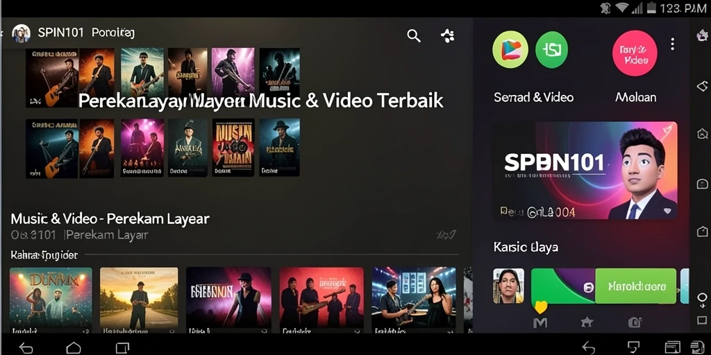Tampilan antarmuka SPIN101 saat merekam layar dengan berbagai fitur.