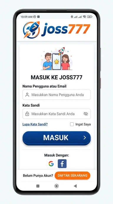 Tampilan halaman login joss777